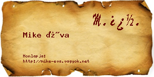Mike Éva névjegykártya